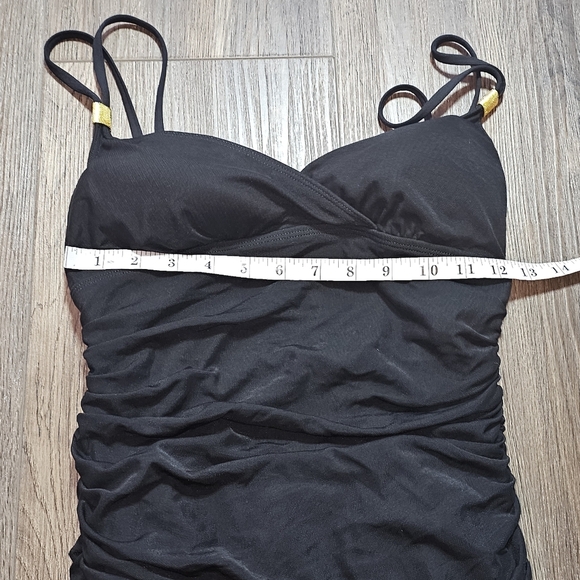NWOT Lauren Ralph Lauren The Bel Air Rucjed Swimsuit Sz 8 Black - Picture 9 of 14
